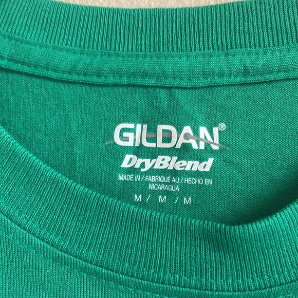 Gildan DryBlend Christmas Santa with Reindeer Bedazzled Tee Shirt - Picture 4 of 8